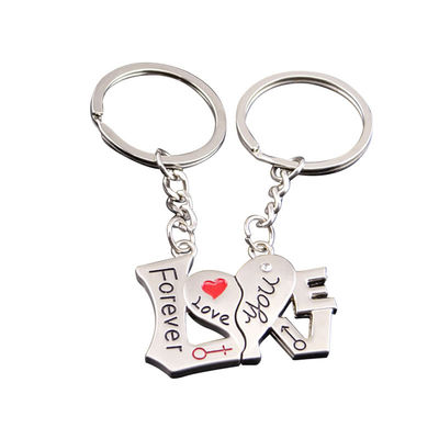 Rhinestone Lovely Heart Shape Personalized Keychain Gifts Metal