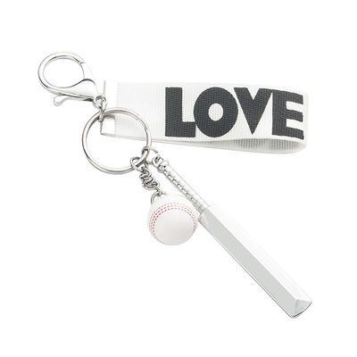 Car Ribbon Cricket Bat Keychain OEM ODM with Zinc alloy material