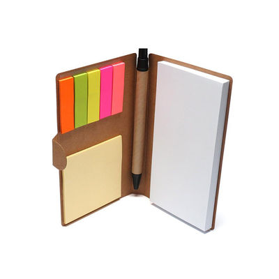 Advertising Eco Friendly Kraft Paper Sticky Notebook With Pen