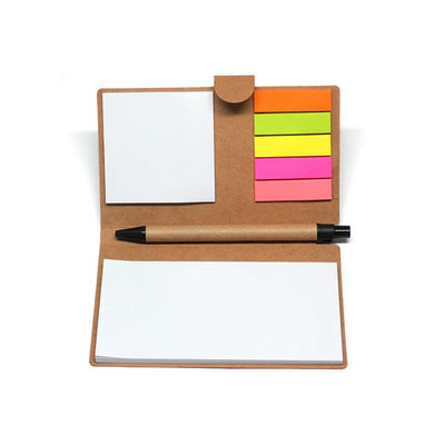 Advertising Eco Friendly Kraft Paper Sticky Notebook With Pen