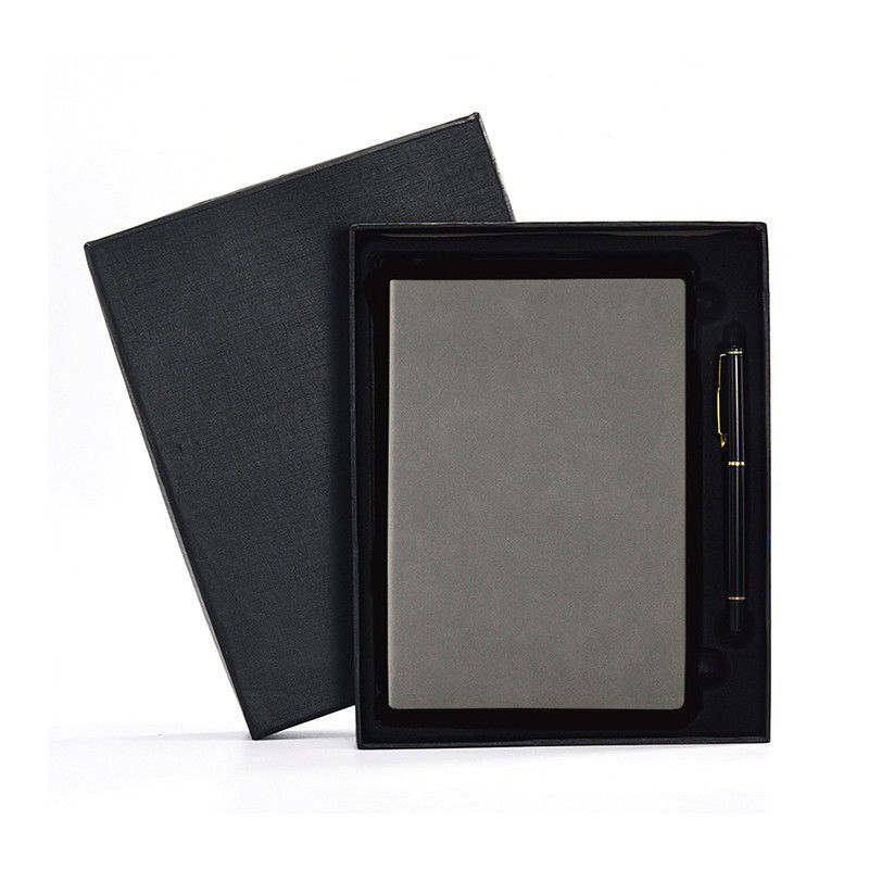 Business Gift PU Portable Diary Notebook Folio Embossed A5 Notebook With Pen Set